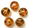 FIREFLY Clear Orange/Yellow Glass Marbles 22mm (7/8 inch) SHOOTER Taw (Lot of 5)